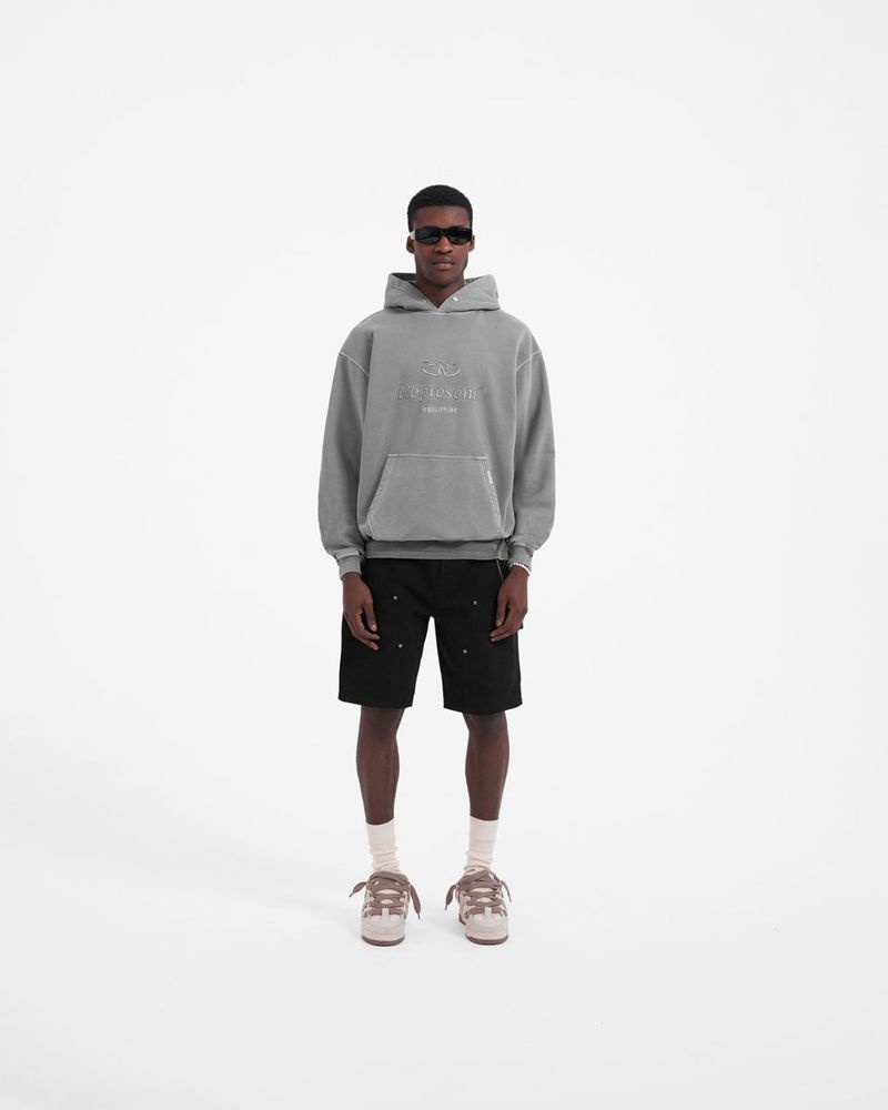 Pánské Mikina s Kapucí Represent Worldwide Šedé | CZ-GAJXN4165
