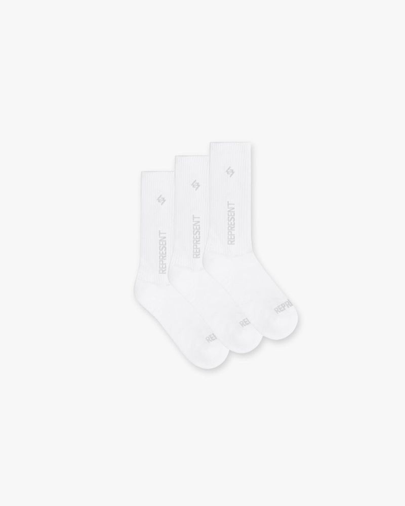 Pánské Ponožky Represent Team 247 3-pack Bílé | CZ-HKFLJ0167