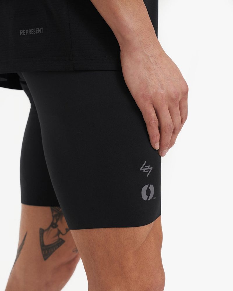 Pánské Punčochové Kalhoty Represent Team 247 X Marchon Half Černé | CZ-EDKFZ6279