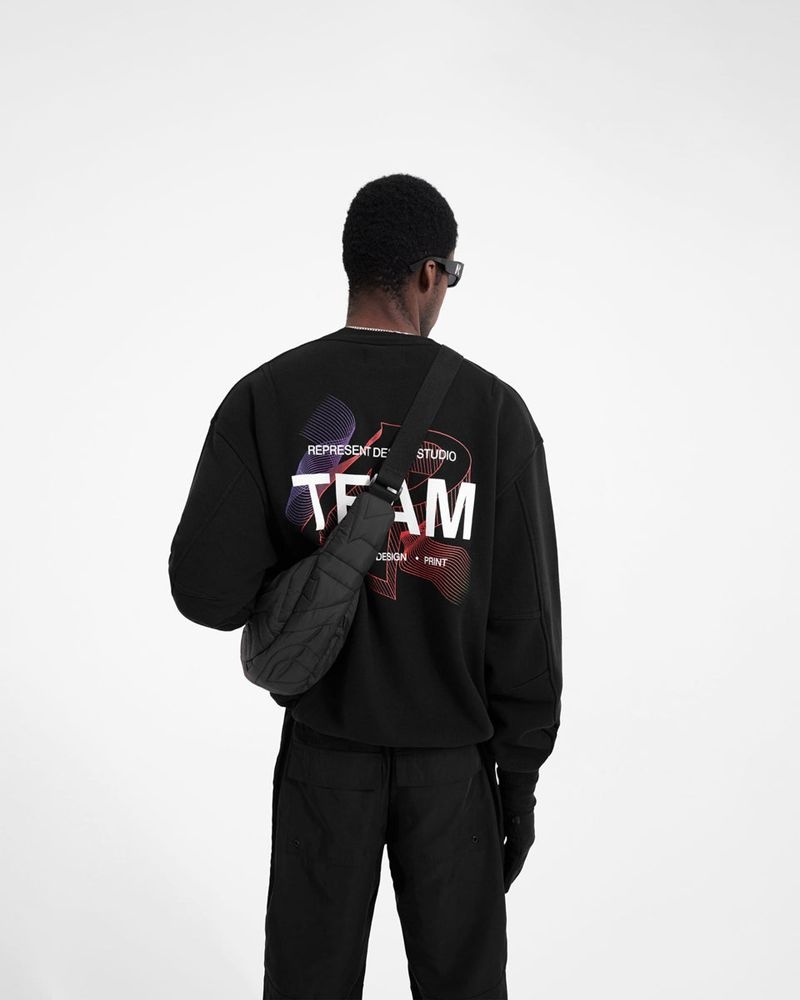 Pánské Svetr Represent Design Studios Černé | CZ-WDHGF9162