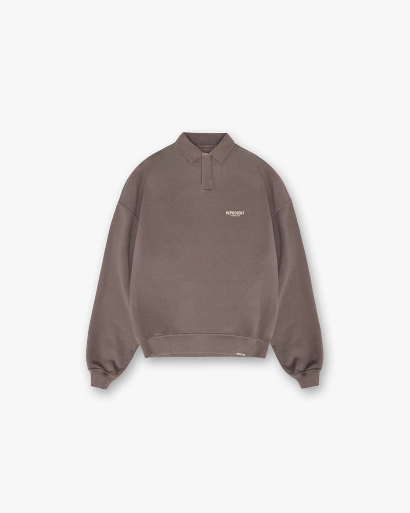 Pánské Svetr Represent Owners Club Long Sleeve Polo Taupe | CZ-QCKAS7698