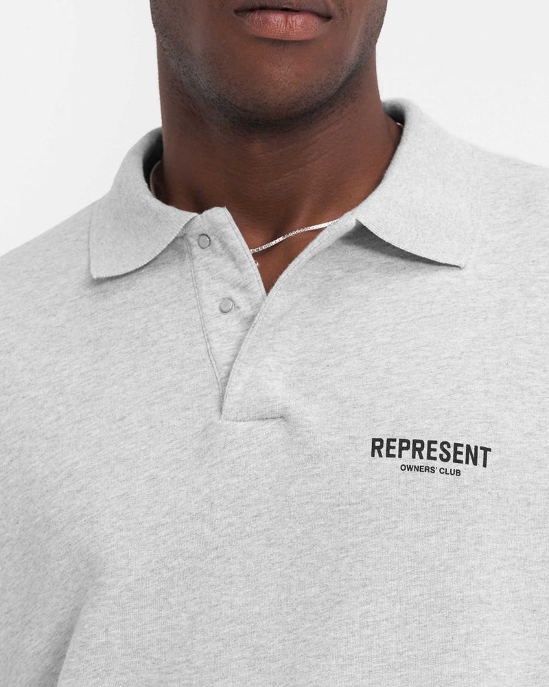 Pánské Svetr Represent Owners Club Long Sleeve Polo Šedé | CZ-IPUKC6127
