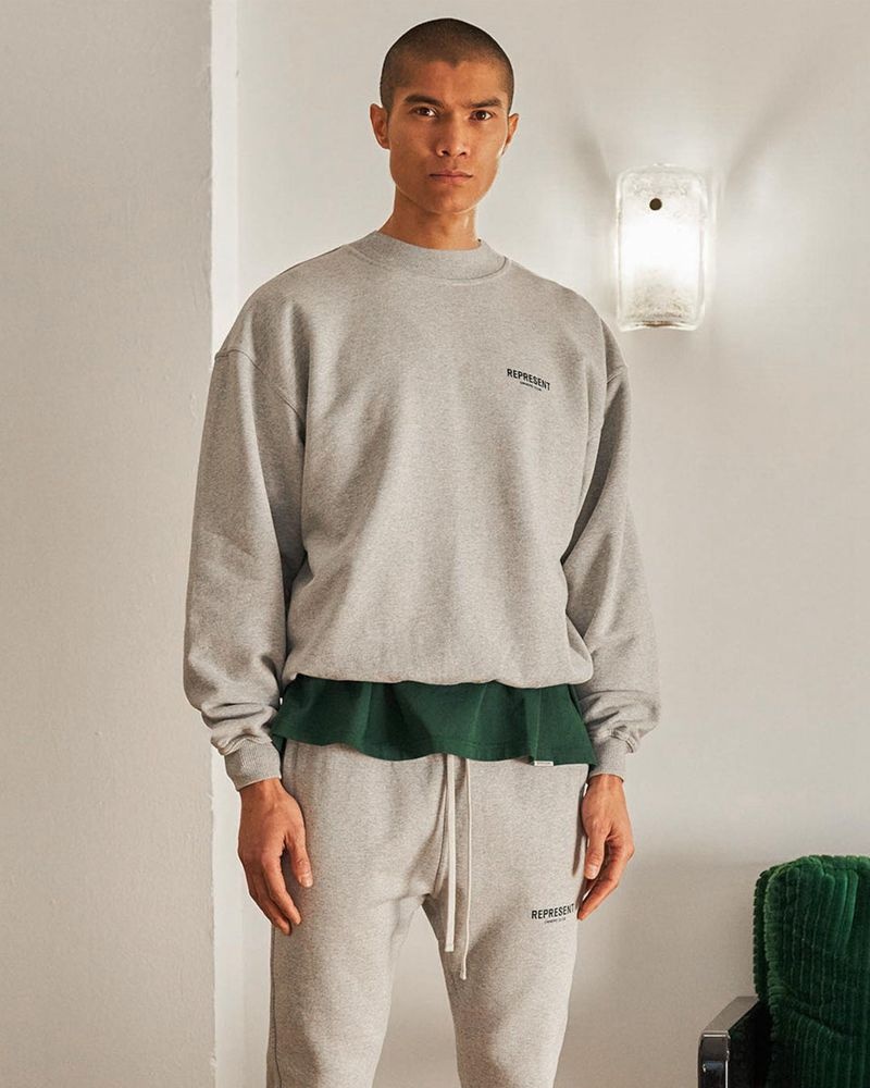 Pánské Svetr Represent Owners Club Šedé Zelene | CZ-MWRJY7193