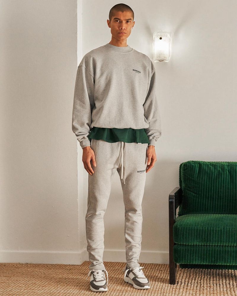 Pánské Svetr Represent Owners Club Šedé Zelene | CZ-MWRJY7193