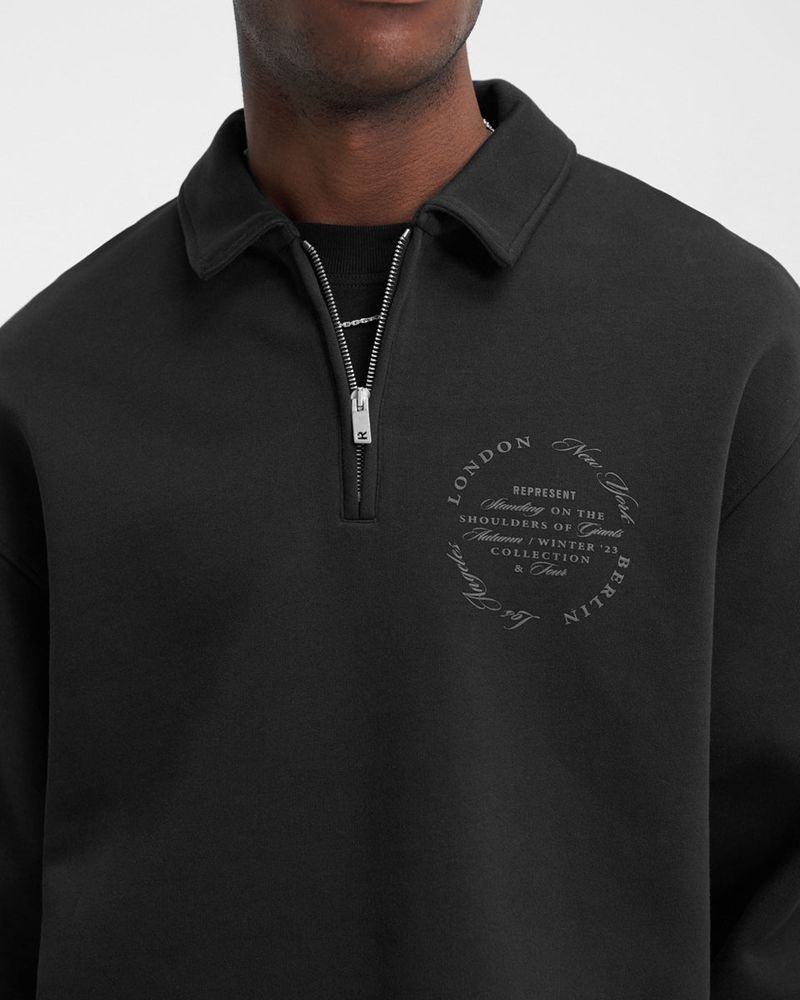 Pánské Svetr Represent Season Tour Quarter Zip Černé | CZ-HXYTB1642