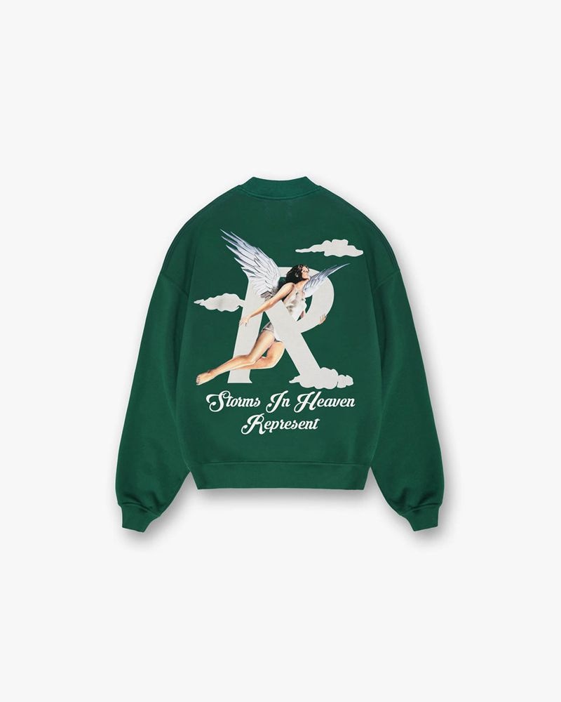 Pánské Svetr Represent Storms In Heaven Zelene | CZ-QPGKS8129