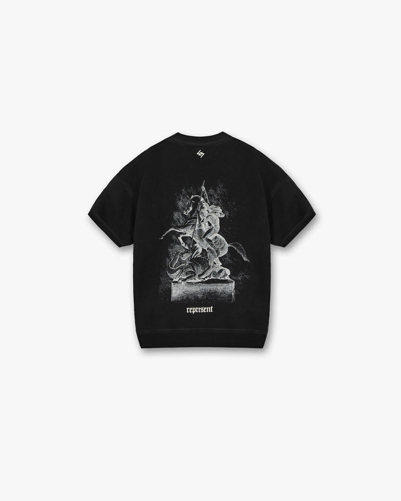 Pánské Svetr Represent Vintage 247 Krátké Sleeved Černé | CZ-SEKQU2045