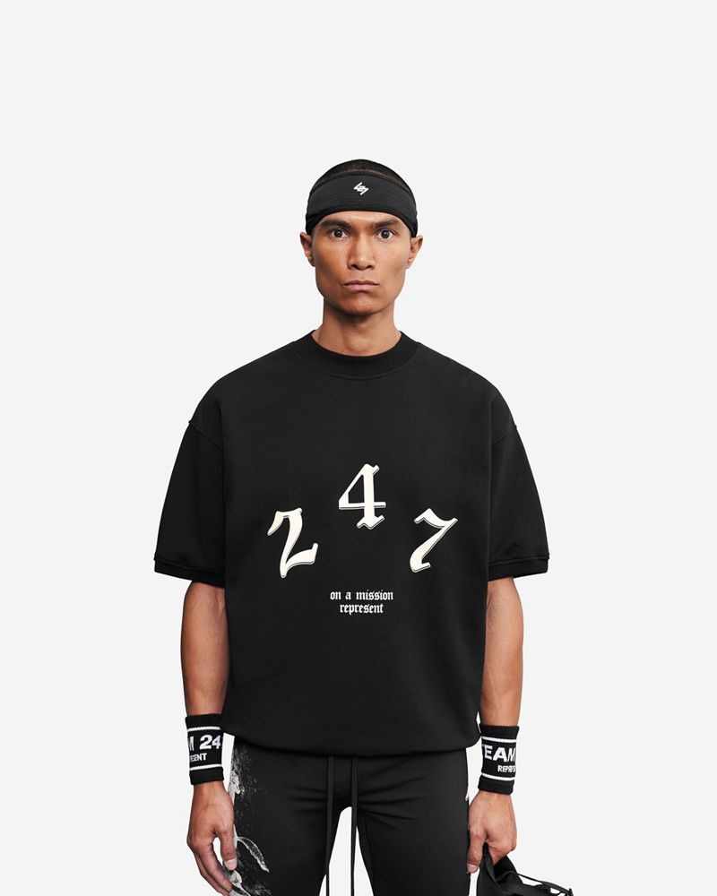 Pánské Svetr Represent Vintage 247 Krátké Sleeved Černé | CZ-SEKQU2045