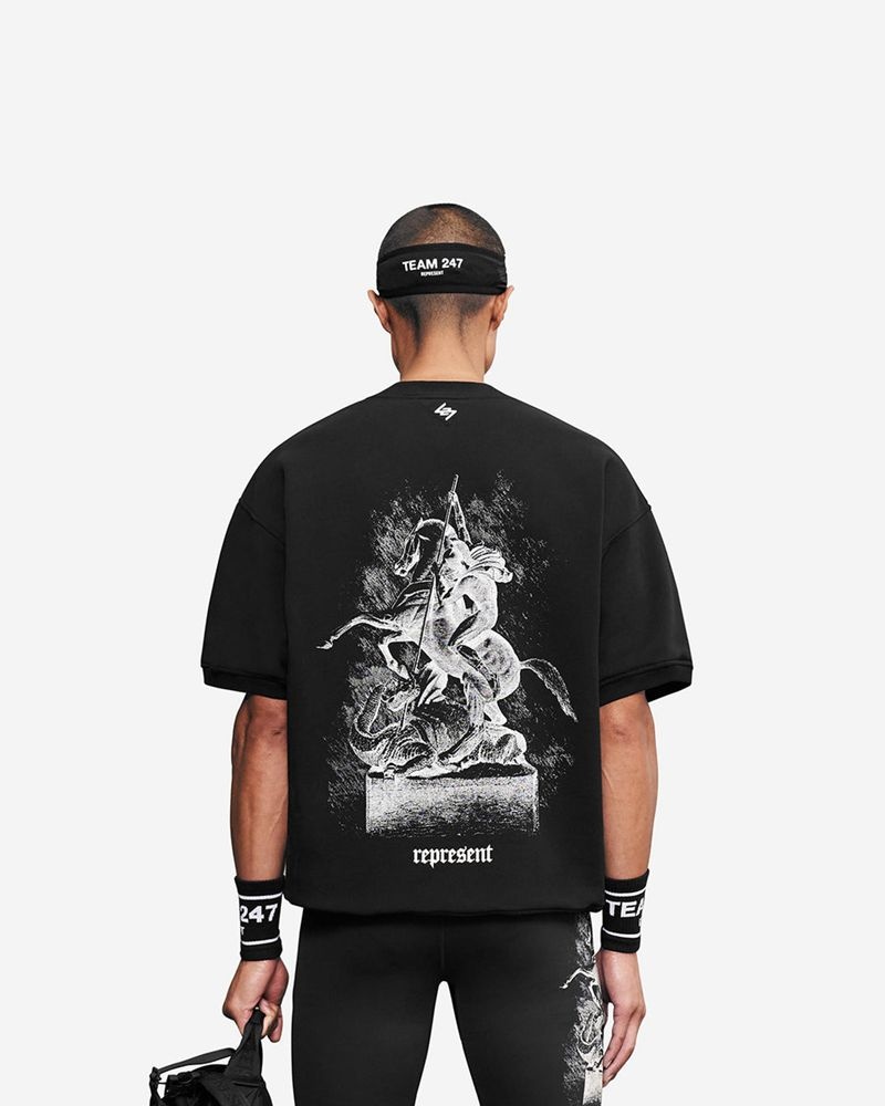 Pánské Svetr Represent Vintage 247 Krátké Sleeved Černé | CZ-SEKQU2045