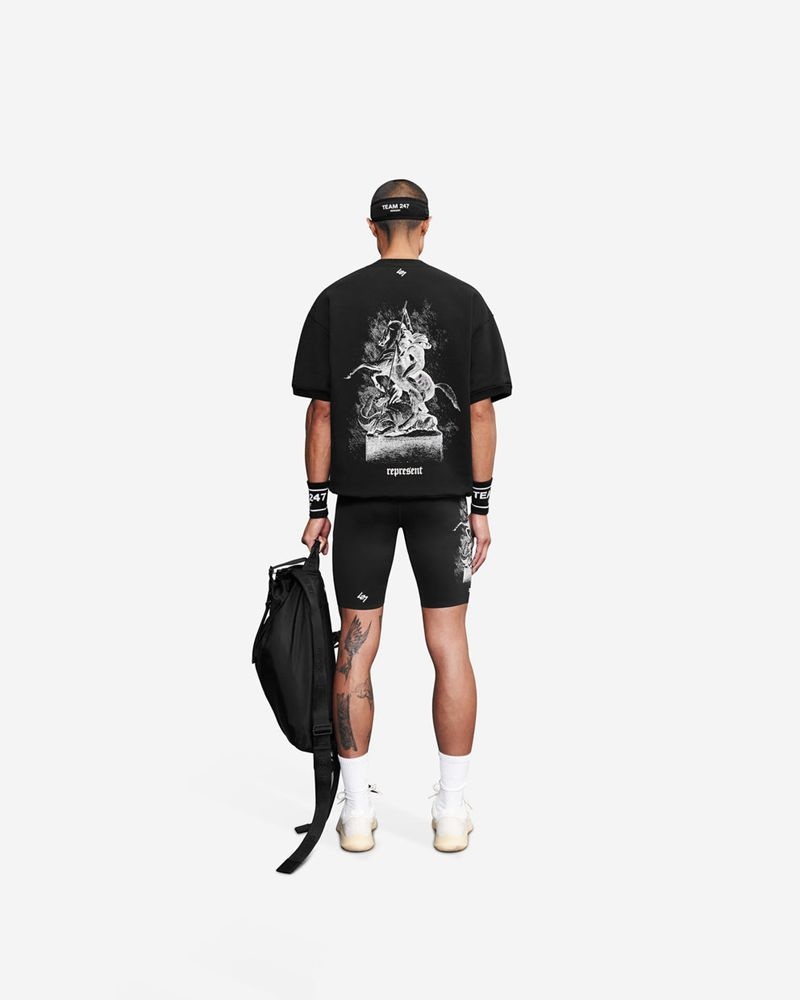 Pánské Svetr Represent Vintage 247 Krátké Sleeved Černé | CZ-SEKQU2045