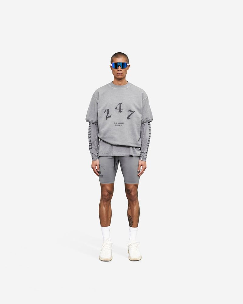 Pánské Svetr Represent Vintage 247 Krátké Sleeved Šedé | CZ-LHTWQ6718