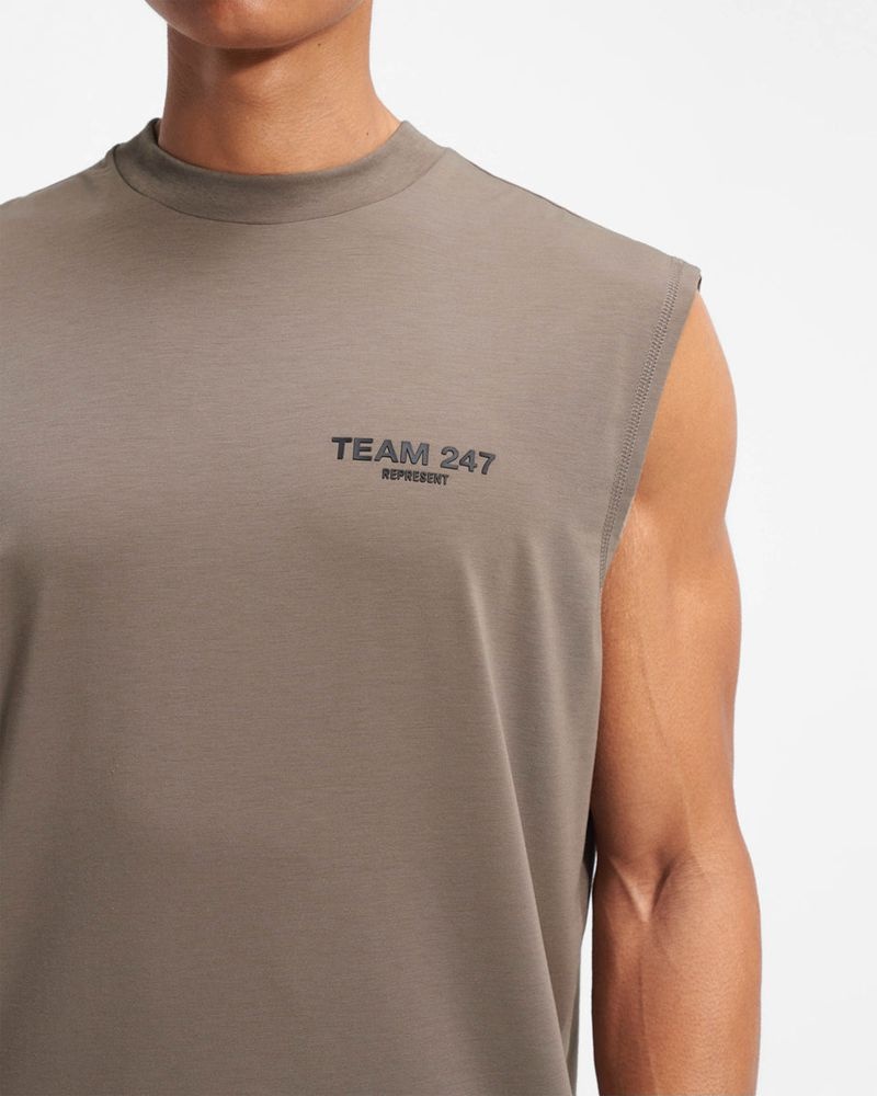 Pánské Tílko Represent 247 Team Oversized Taupe | CZ-TLQBG9615