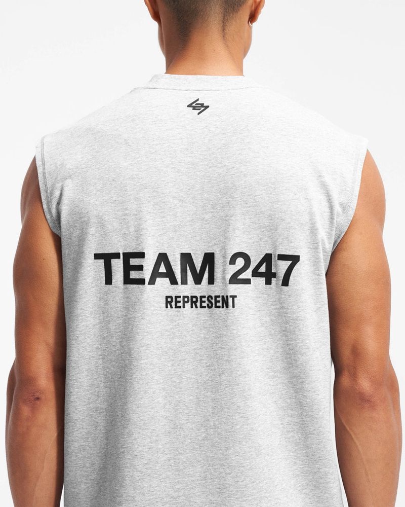 Pánské Tílko Represent 247 Team Oversized Šedé | CZ-CKUWH9048