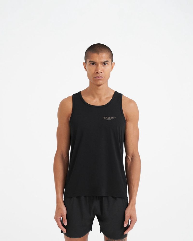 Pánské Tílko Represent 247 Team Run Černé | CZ-ZVQEO0587