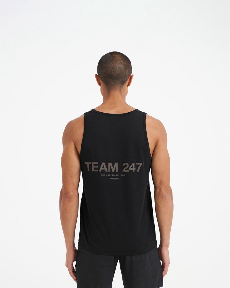 Pánské Tílko Represent 247 Team Run Černé | CZ-ZVQEO0587