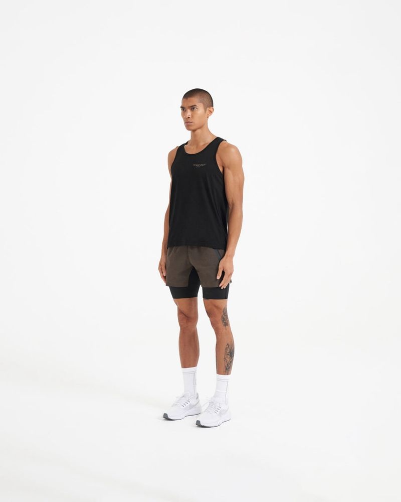 Pánské Tílko Represent 247 Team Run Černé | CZ-ZVQEO0587