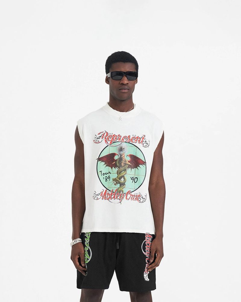 Pánské Tílko Represent Motley Crue Dr Feelgood Bílé | CZ-YNTUF6120
