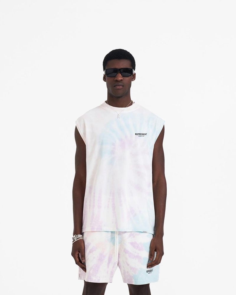 Pánské Tílko Represent Owners Club Bílé Světle Blankyt Světle Růžové | CZ-DFOYV7630