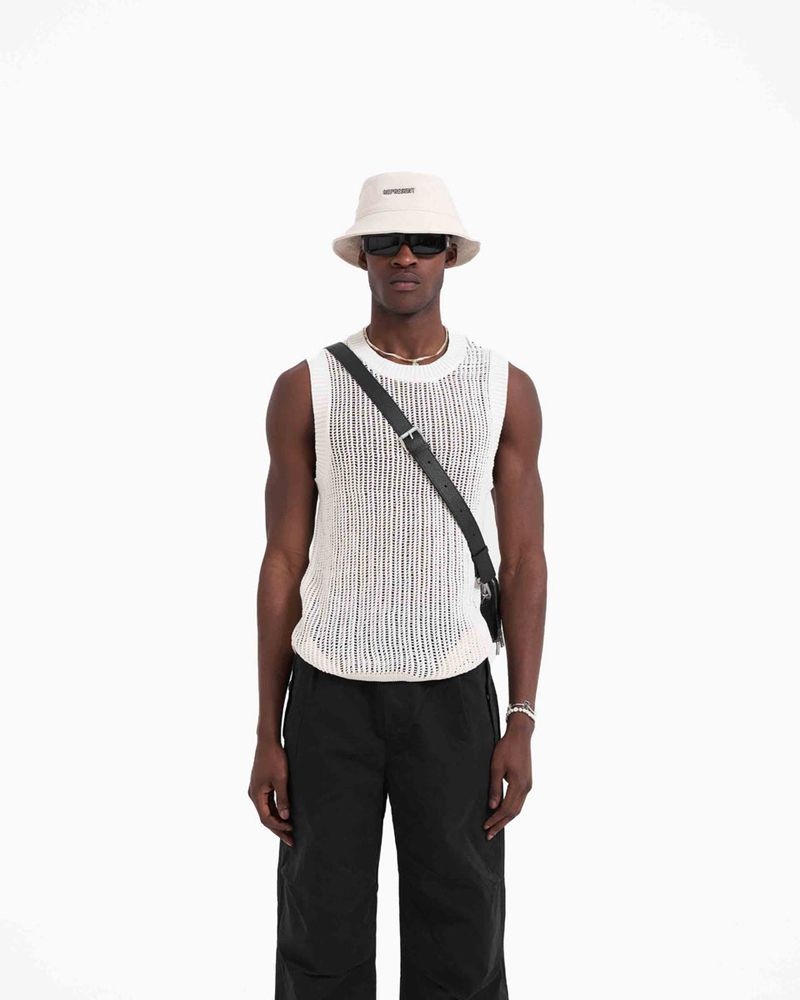 Pánské Tílko Represent Pletené Krém | CZ-HRWNJ9430