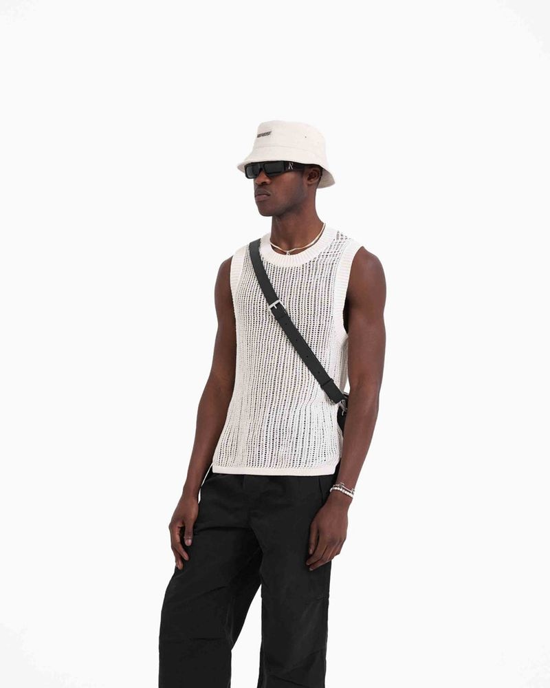 Pánské Tílko Represent Pletené Krém | CZ-HRWNJ9430