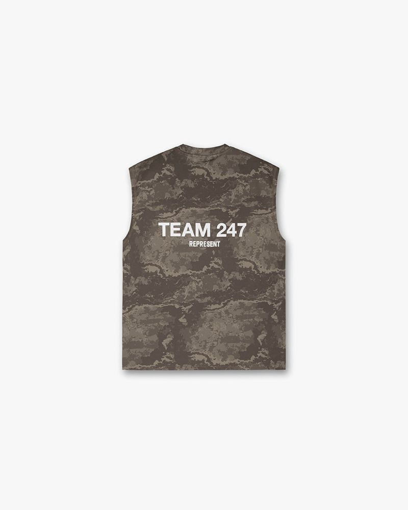 Pánské Tílko Represent Team 247 Oversized Maskáčové | CZ-SWIYO4520