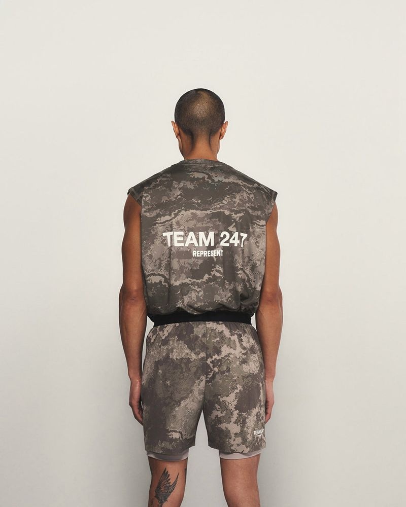 Pánské Tílko Represent Team 247 Oversized Maskáčové | CZ-SWIYO4520