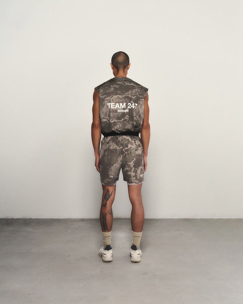 Pánské Tílko Represent Team 247 Oversized Maskáčové | CZ-SWIYO4520