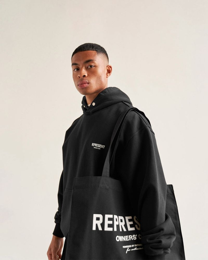 Pánské Tote Represent Owners Club Černé Bílé | CZ-MNQTG5849