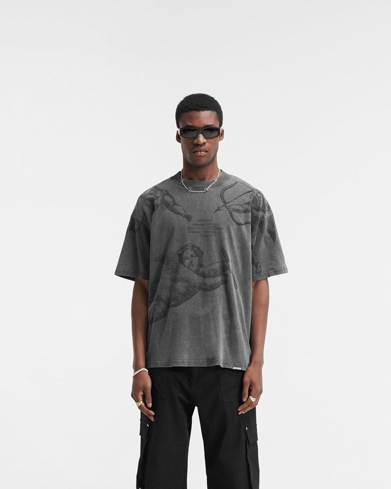 Pánské Tričko Represent Cherub All Over Šedé | CZ-VYSGA6874