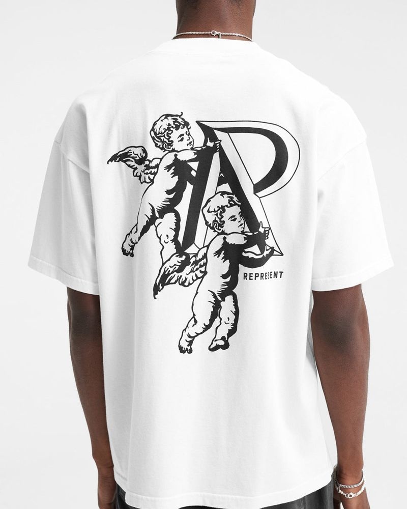 Pánské Tričko Represent Cherub Initial Bílé | CZ-HJXUG5749