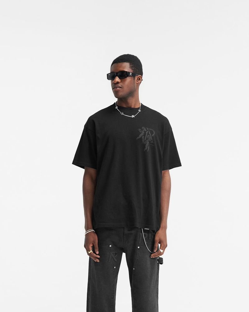 Pánské Tričko Represent Cherub Initial Černé | CZ-LSZTU9582