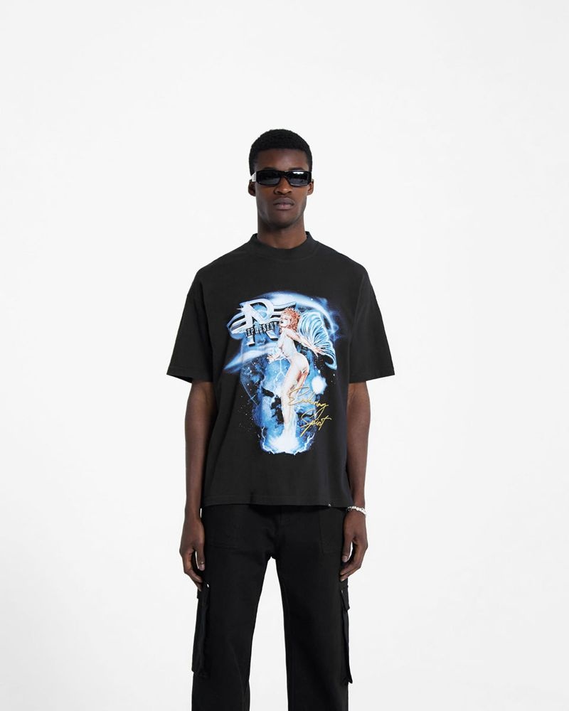 Pánské Tričko Represent Enduring Spirit Černé | CZ-EFNXW4973