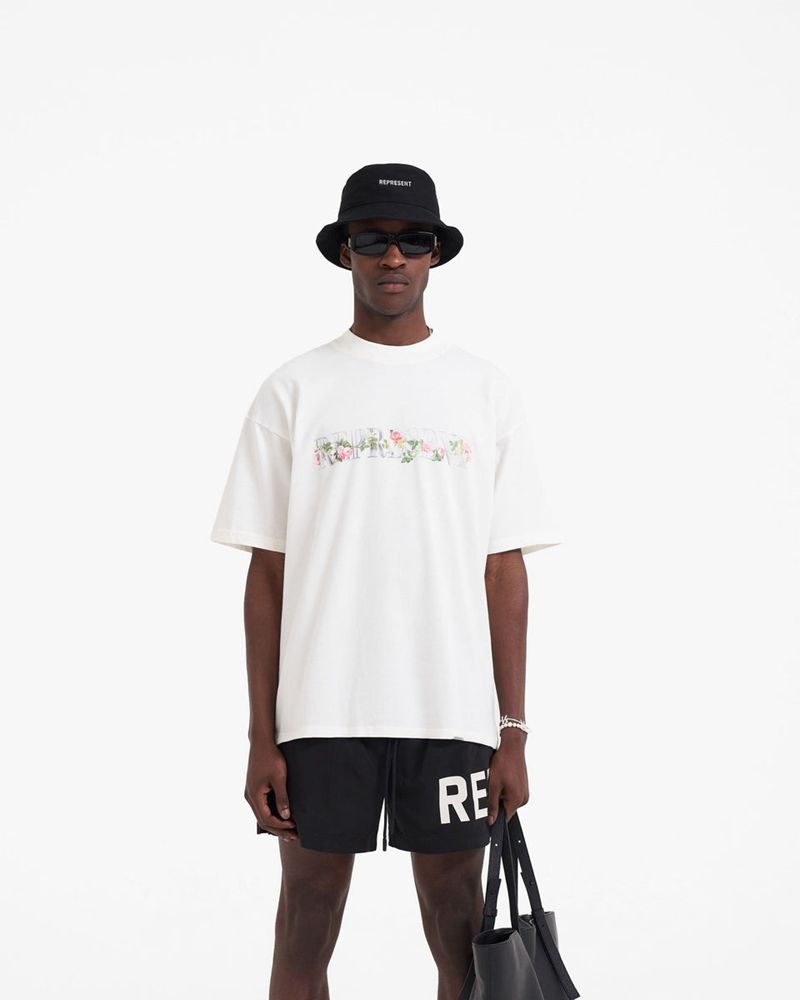 Pánské Tričko Represent Floral Initial Bílé | CZ-LRVQN2864