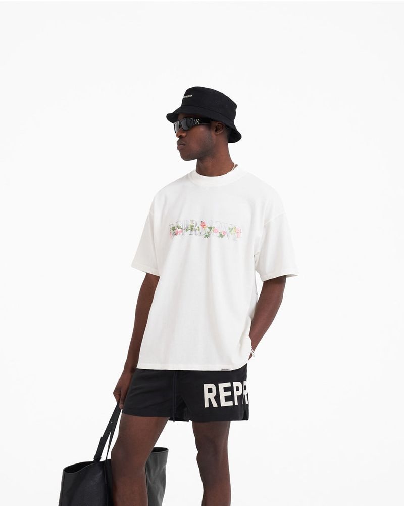 Pánské Tričko Represent Floral Initial Bílé | CZ-LRVQN2864