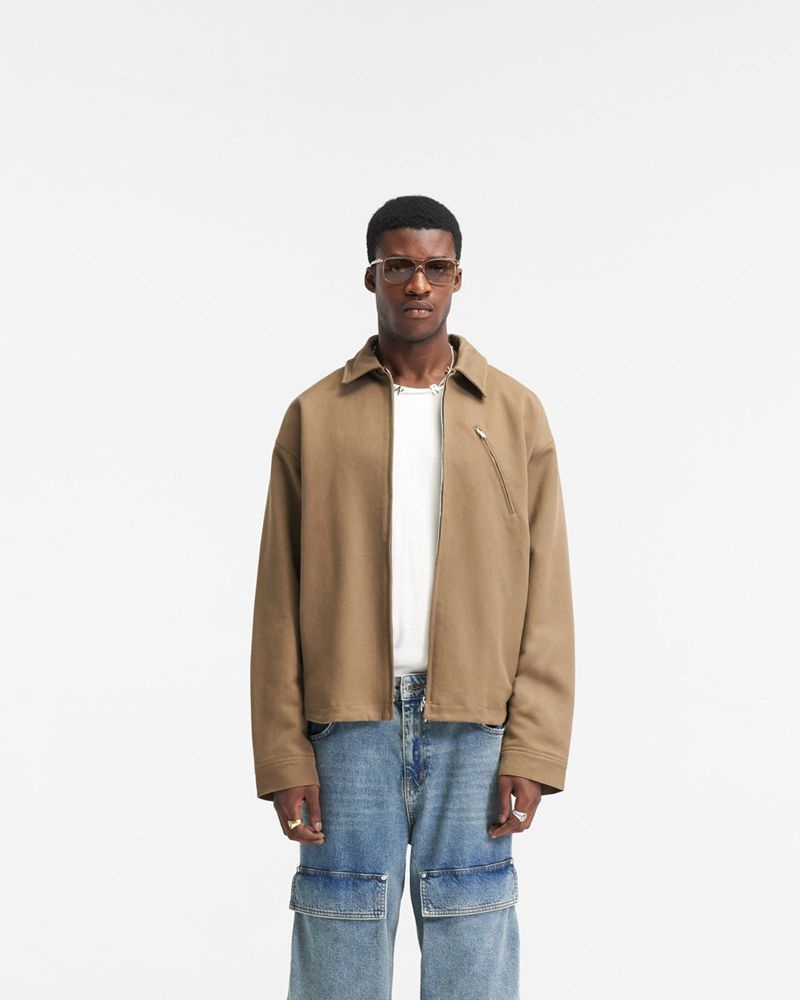 Pánské Tričko Represent Heavy Zip Hnědé | CZ-CDLBZ6514