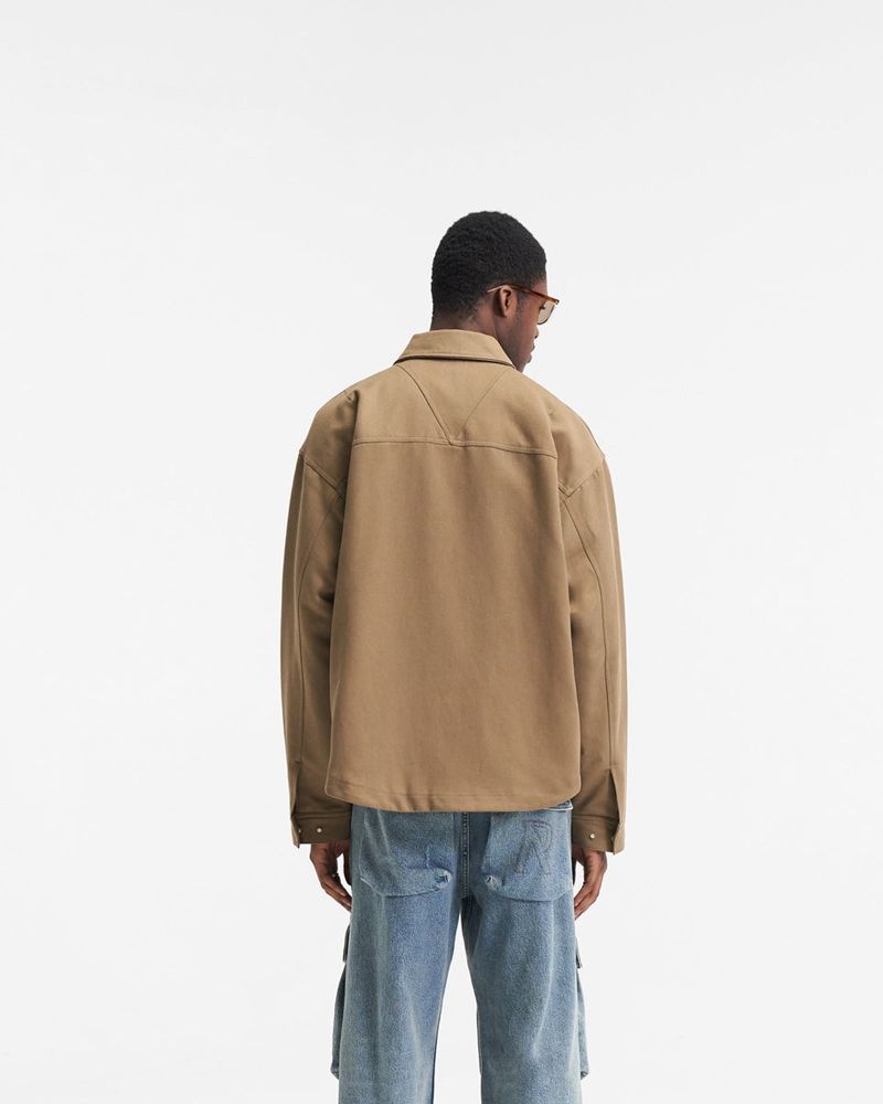 Pánské Tričko Represent Heavy Zip Hnědé | CZ-CDLBZ6514