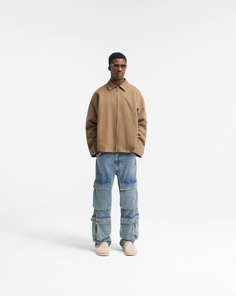 Pánské Tričko Represent Heavy Zip Hnědé | CZ-CDLBZ6514