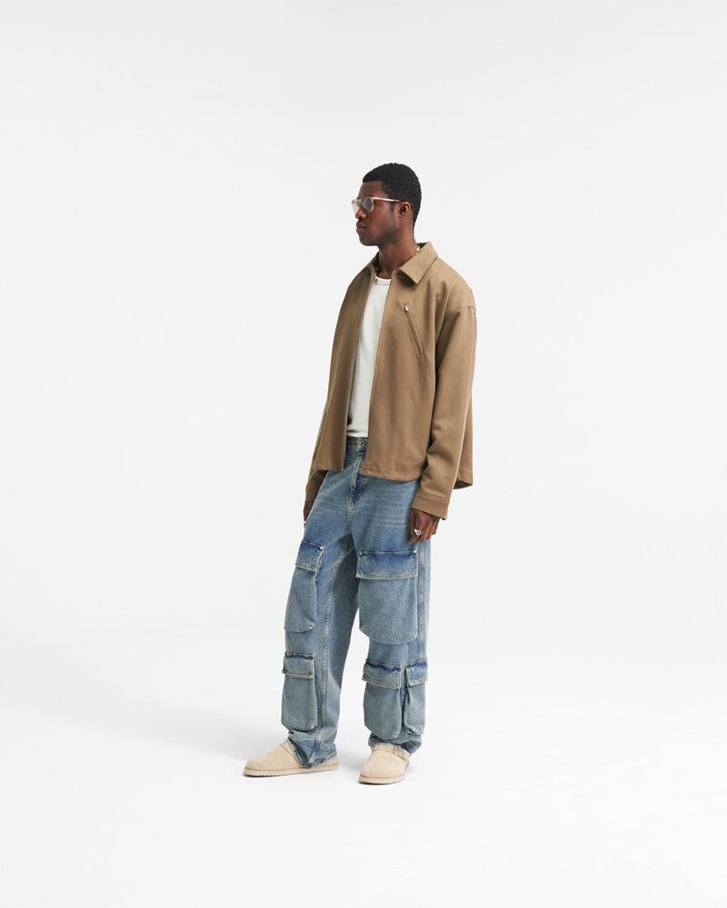 Pánské Tričko Represent Heavy Zip Hnědé | CZ-CDLBZ6514