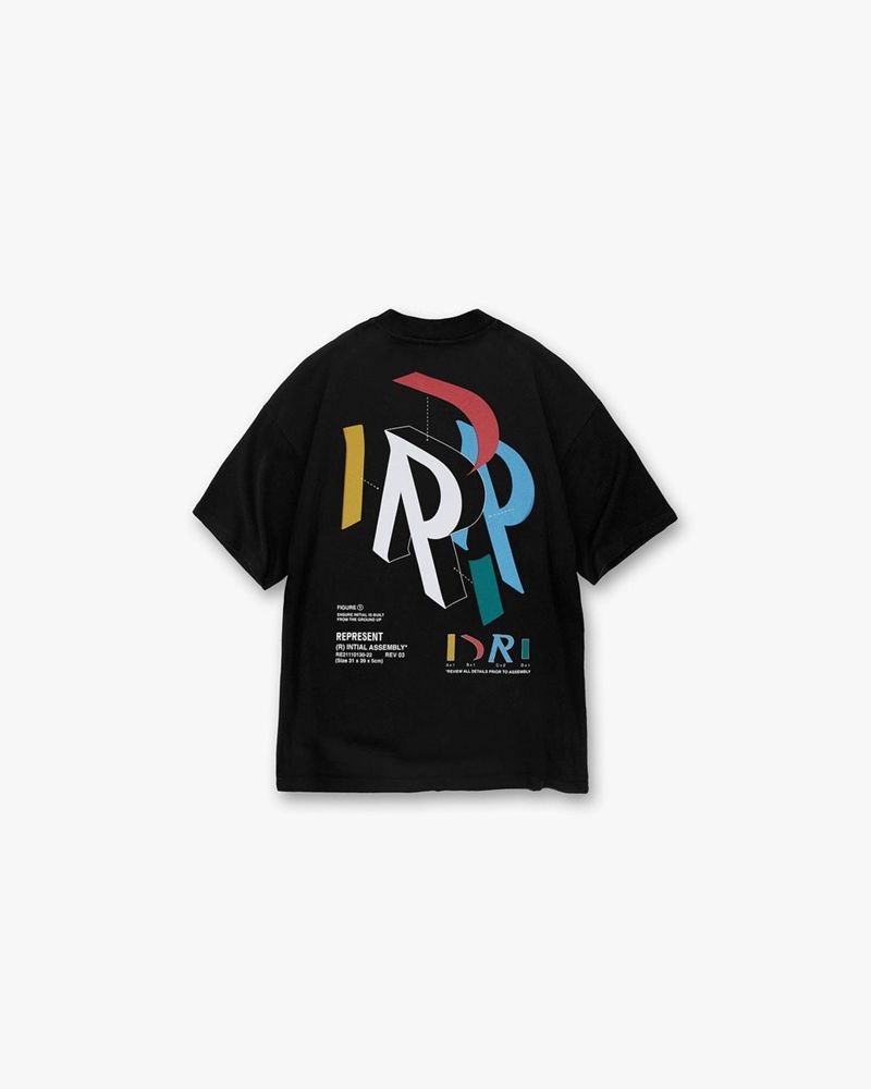 Pánské Tričko Represent Initial Assembly Černé | CZ-KTLHI9167