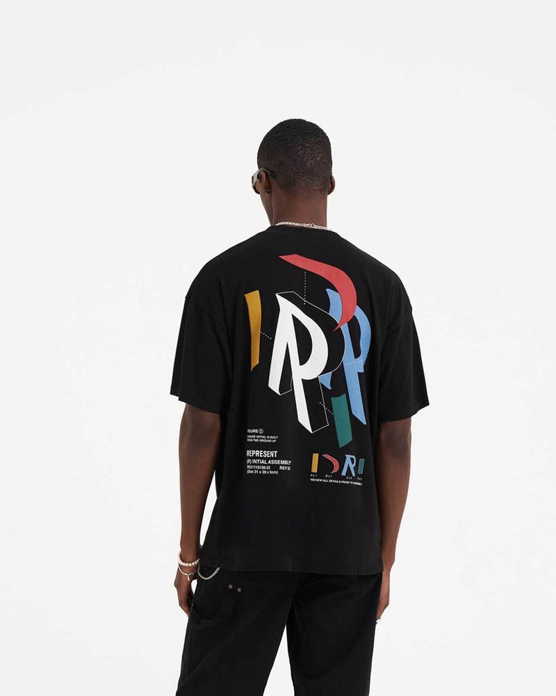 Pánské Tričko Represent Initial Assembly Černé | CZ-KTLHI9167