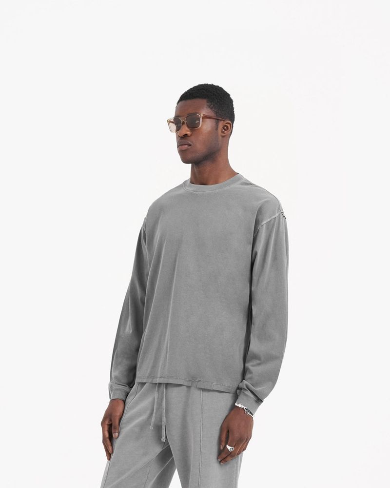 Pánské Tričko Represent Initial Long Sleeve Šedé | CZ-GCXOF8736