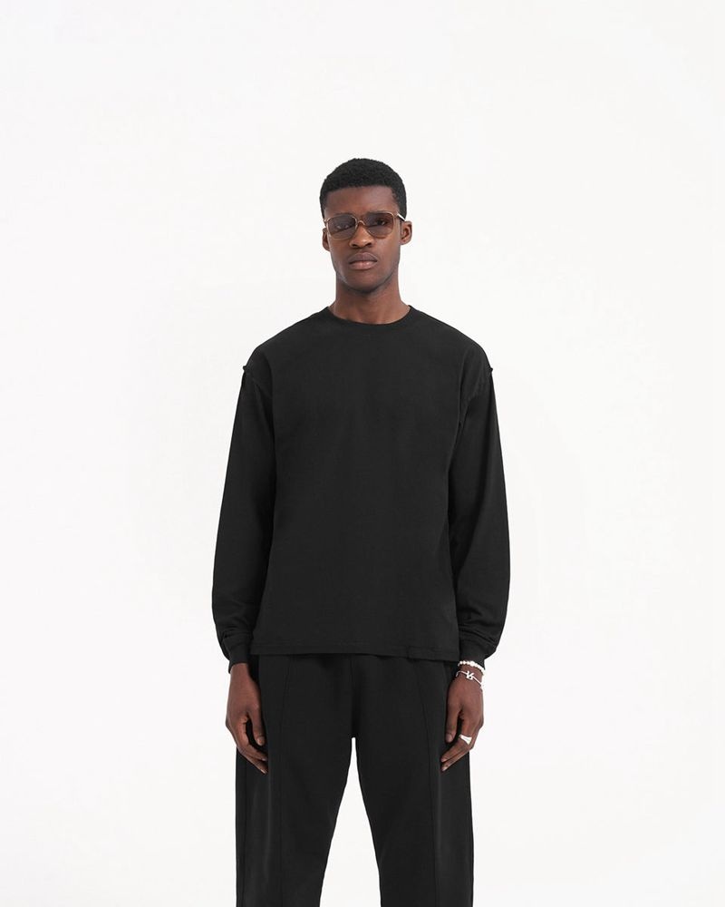 Pánské Tričko Represent Initial Long Sleeve Černé | CZ-CWJVK5134