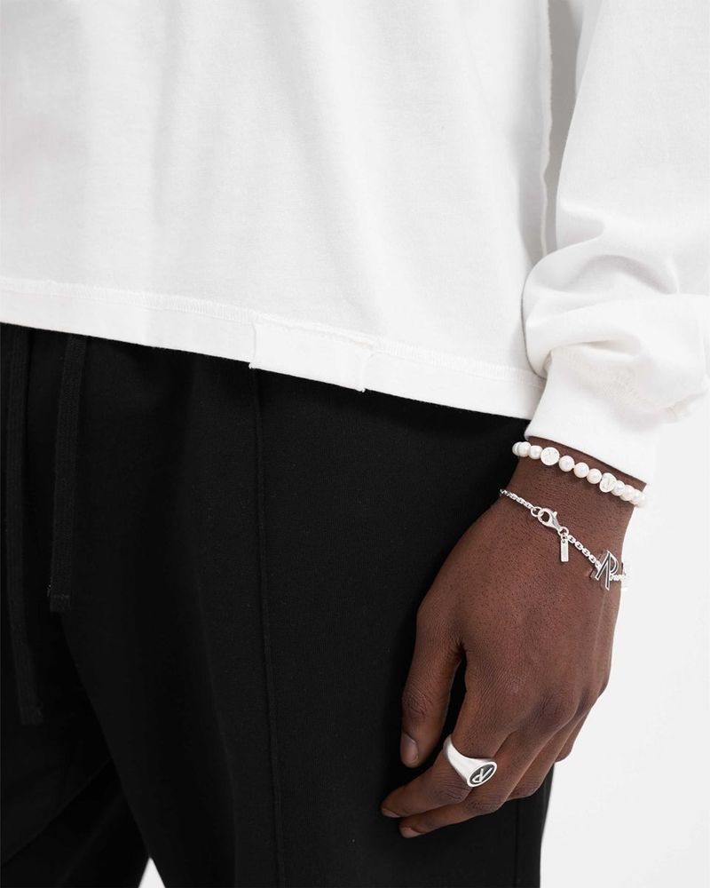 Pánské Tričko Represent Initial Long Sleeve Bílé | CZ-APDTC6234