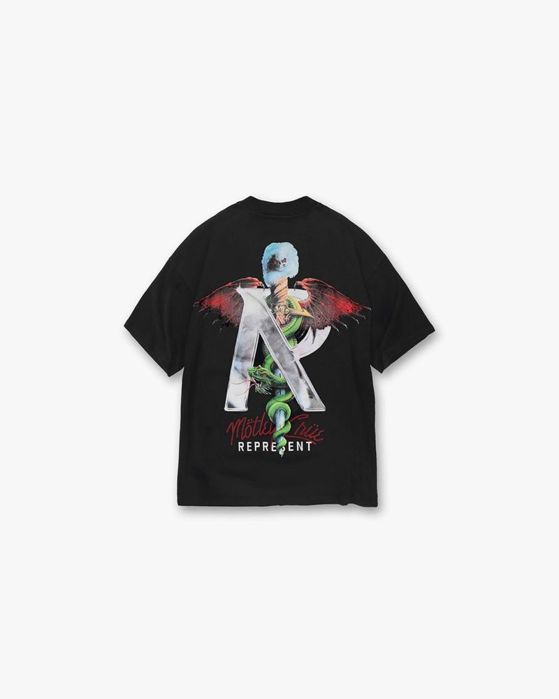 Pánské Tričko Represent Motley Crue Grafická Černé | CZ-DJLGI9842
