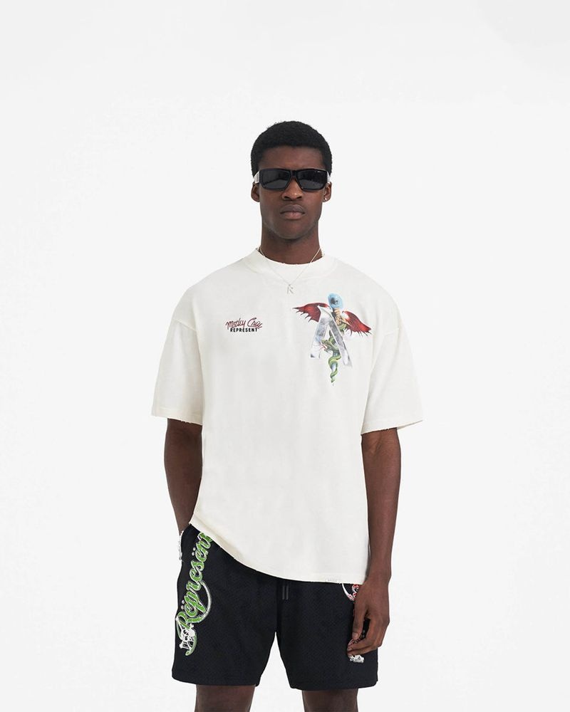 Pánské Tričko Represent Motley Crue Grafická Bílé | CZ-INYTM7405