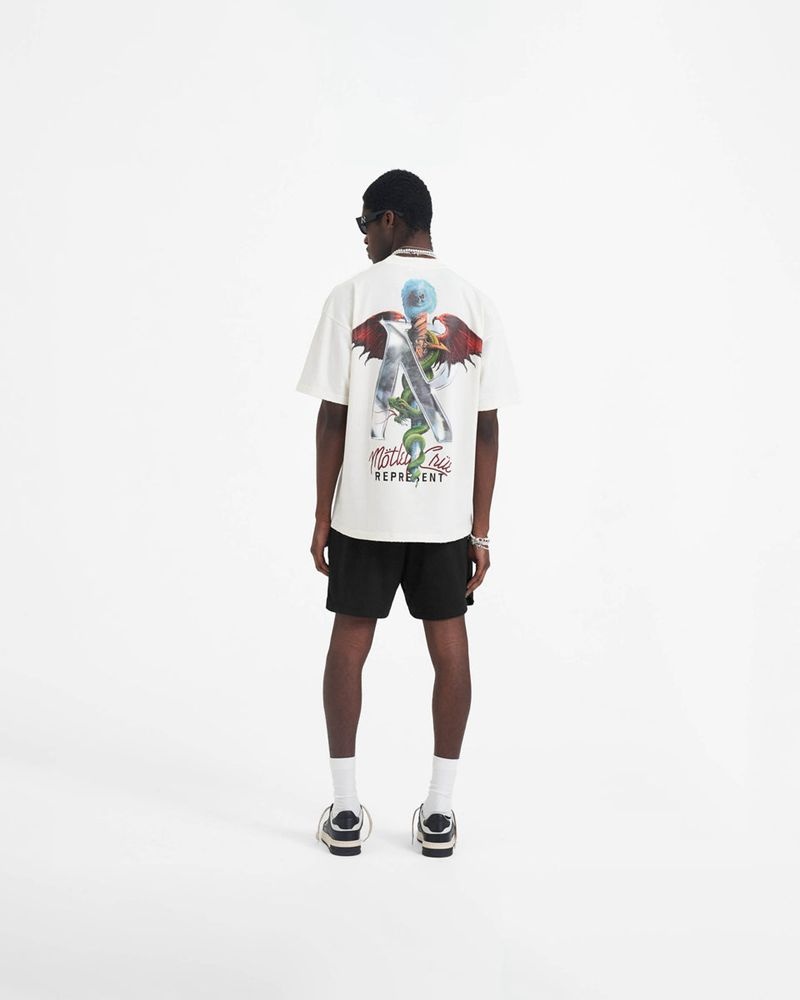 Pánské Tričko Represent Motley Crue Grafická Bílé | CZ-INYTM7405