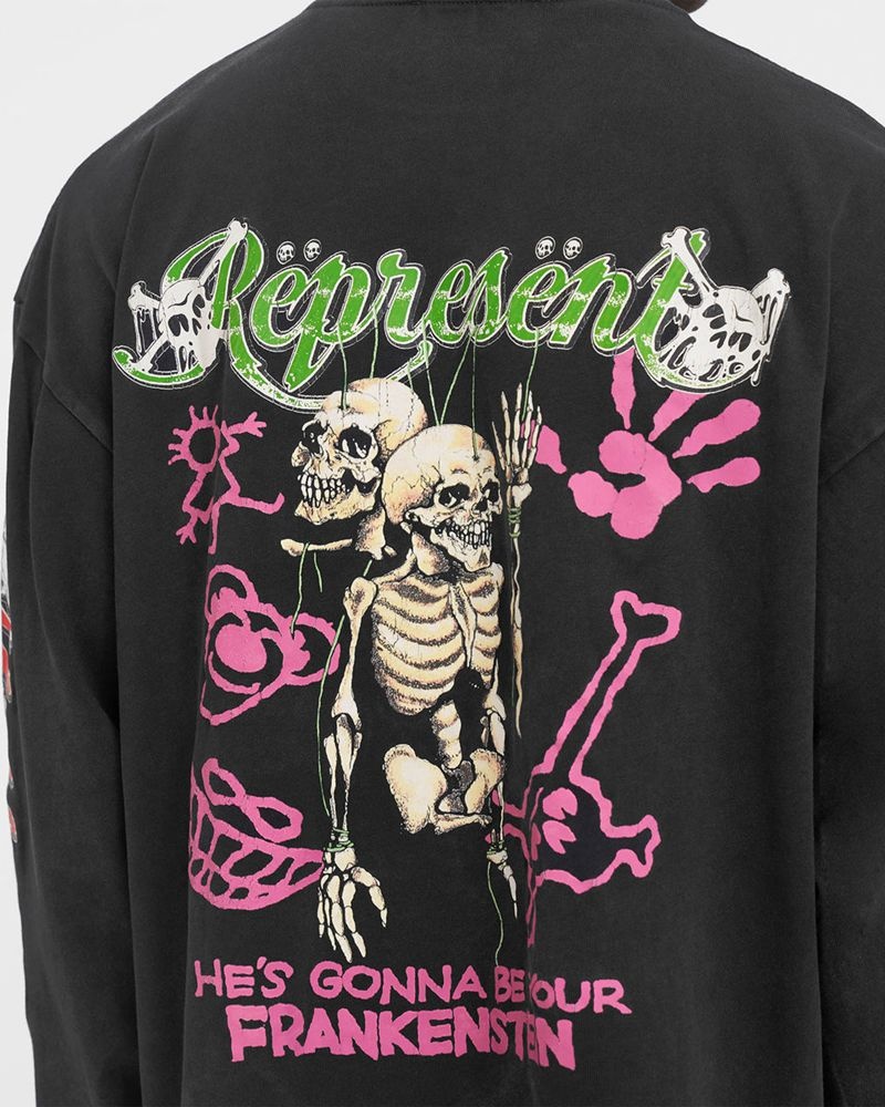 Pánské Tričko Represent Motley Crue Long Sleeve Černé | CZ-DWGUZ5024