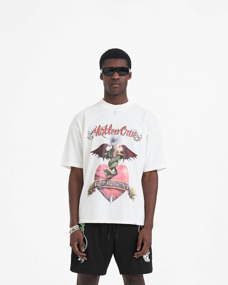 Pánské Tričko Represent Motley Crue Without You Bílé | CZ-HYBZD5678