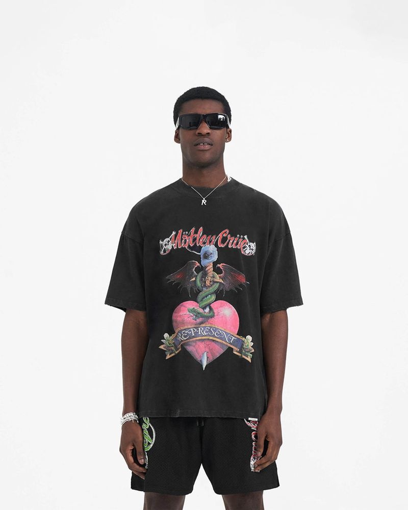 Pánské Tričko Represent Motley Crue Without You Černé | CZ-ZCLPF9231