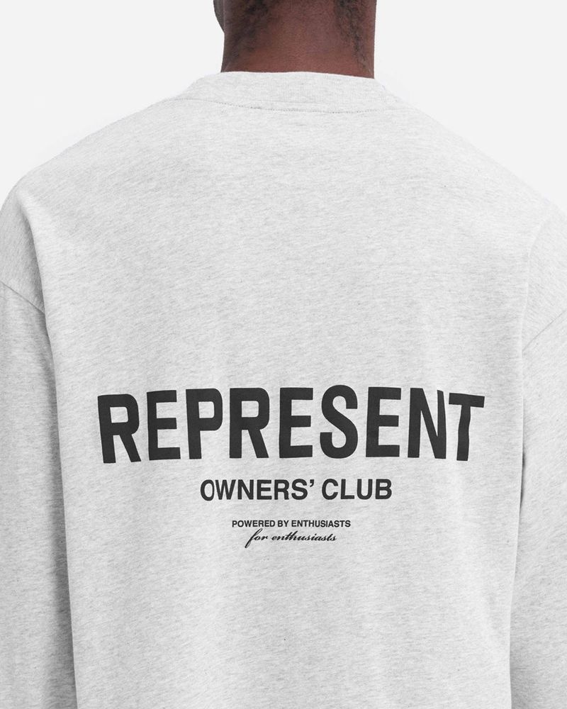 Pánské Tričko Represent Owners Club Long Sleeve Šedé | CZ-NRGCV4250